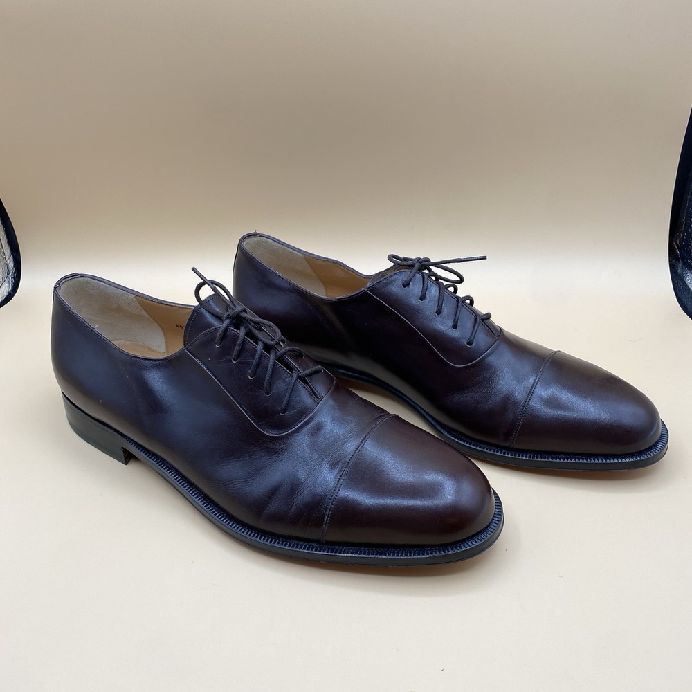 Bruno Magli Men's Cap Toe Oxford Dress Shoes Brown Leather Size 11 M Italy - Picture 7 of 10
